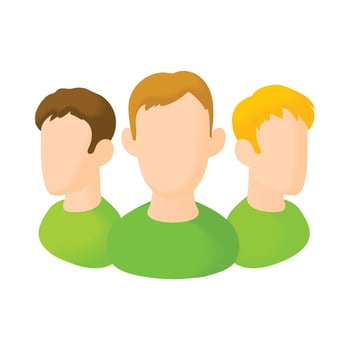 Avatars men icon, cartoon style vector