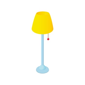 Long floor lamp icon, cartoon style vector