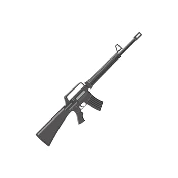 Military rifle icon, cartoon style vector