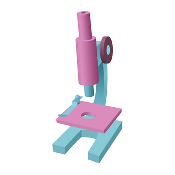 Microscope icon, cartoon style vector