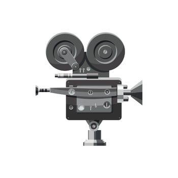 Retro camera icon, cartoon style vector
