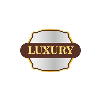 Luxury silver label icon, flat style vector