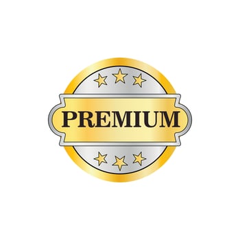 Premium golden label icon in flat style vector