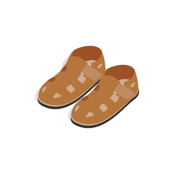 Mens sandals icon, isometric 3d style vector