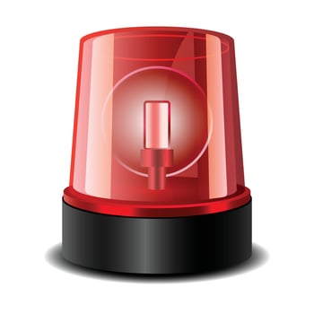 Ambulance siren icon, realistic style vector