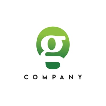 Eco logo, G bulbe, G letter logo template vector