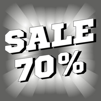 Sale 70 percent off banner. Vector illustration.