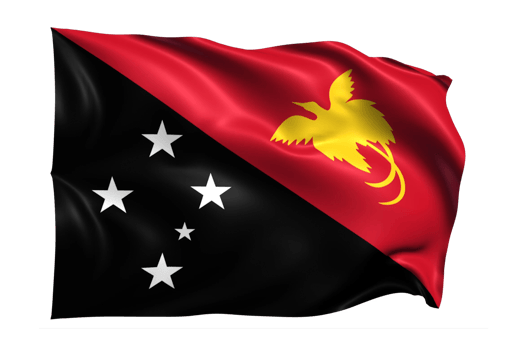 Papua New Guinea Waving flag Realistic Transparent Background png