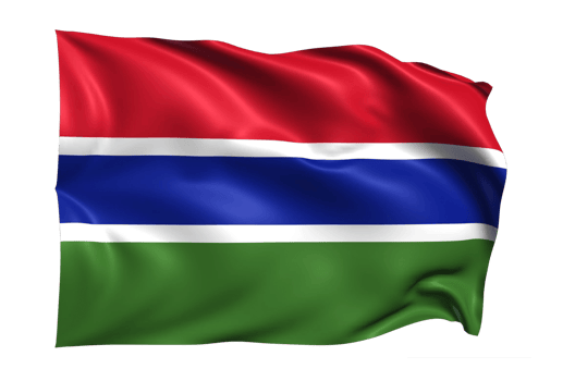 Gambia Waving flag Realistic Transparent Background png