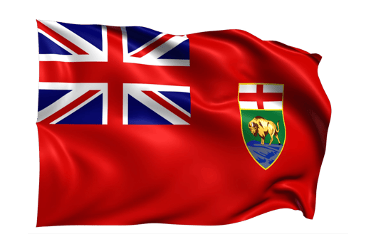Manitoba Waving flag Realistic Transparent Background png