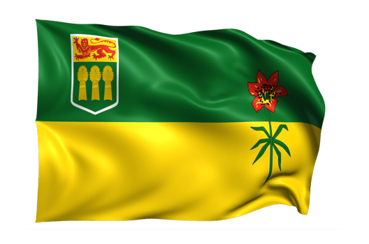 Saskatchewan Waving flag Realistic Transparent Background png