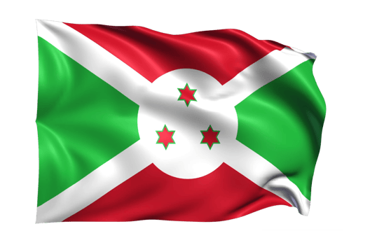 Burundi Waving flag Realistic Transparent Background png