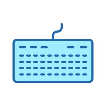 Keyboard for Computer Color Line Icon. PC Peripheral Equipment Linear Pictogram. Desktop Keypad, Typing Text Input Device Tool Outline Symbol. Editable Stroke. Isolated Vector Illustration.