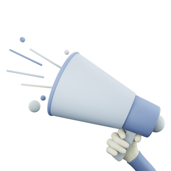 Hand holding Megaphone 3D Render png