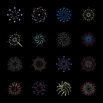 Modern flat illustration of firework vector