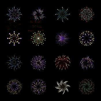 Modern flat illustration of firework vector