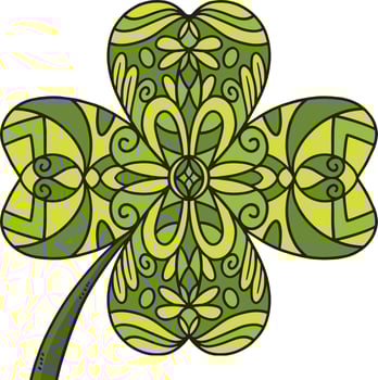 St. Patricks Day Shamrock Mandala Cartoon Clipart vector
