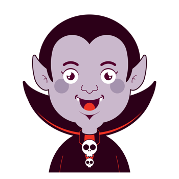 Dracula happy face cartoon cute png