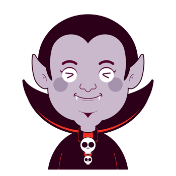 Dracula happy face cartoon cute png