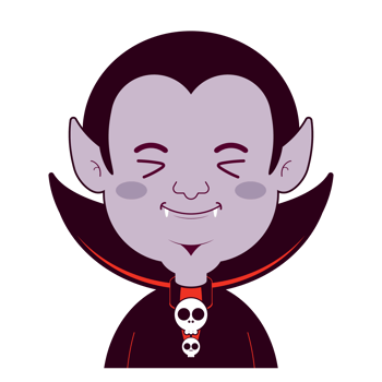 Dracula happy face cartoon cute png