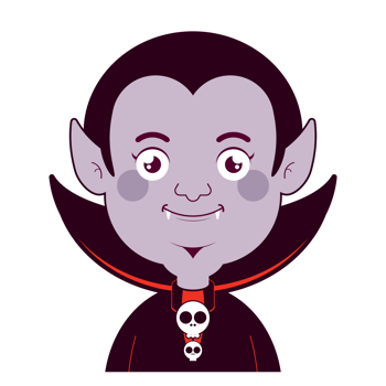 Dracula happy face cartoon cute png