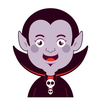 Dracula happy face cartoon cute png