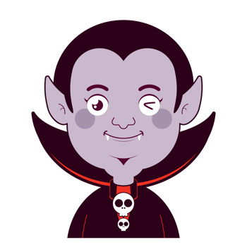 Dracula happy face cartoon cute png