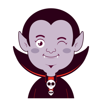 Dracula happy face cartoon cute png