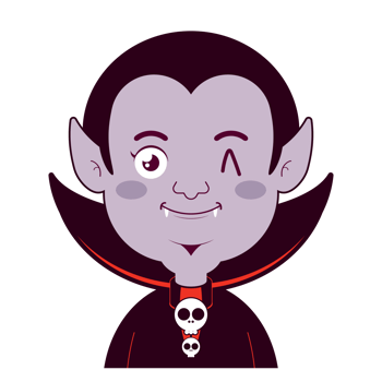 Dracula happy face cartoon cute png