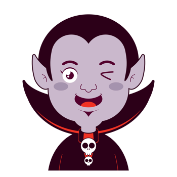 Dracula happy face cartoon cute png