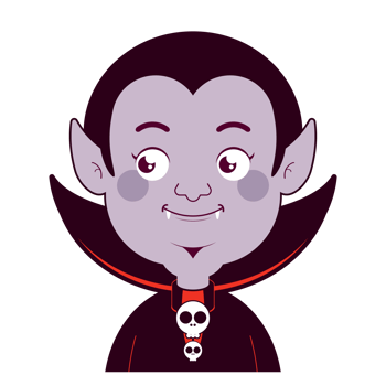 Dracula happy face cartoon cute png