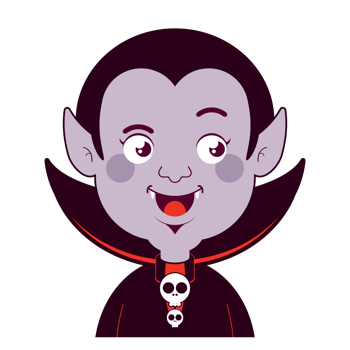 Dracula happy face cartoon cute png