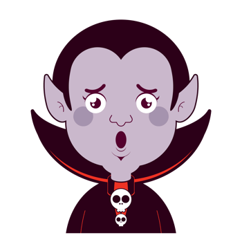 Dracula surprised face cartoon cute png