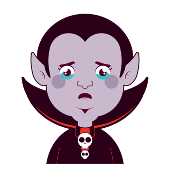 Dracula crying face cartoon cute png