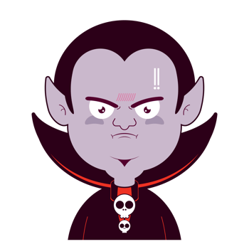 Dracula angry face cartoon cute png