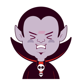 Dracula hurt face cartoon cute png