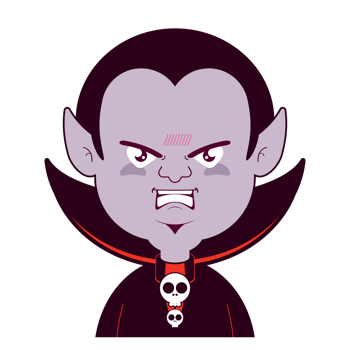 Dracula angry face cartoon cute png