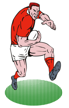 Rugby Player Running Drawing png