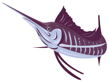 Sailfish Fish Jumping Retro png