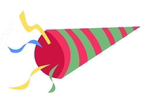 celebration trumpet icon. full color. suitable for celebration themes, new year, birthday, greeting cards, templates, etc. flat vector style.