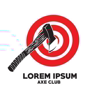 Axe Throwing in wood target vector illustration, perfect for axe club logo design and t shirt design