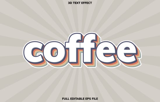 coffee 3D editable text effect template, text effect style vector