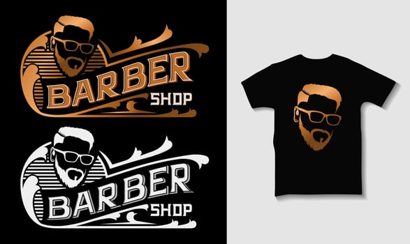 Logo design for barbershop  concept tshirt for your business illustration vector