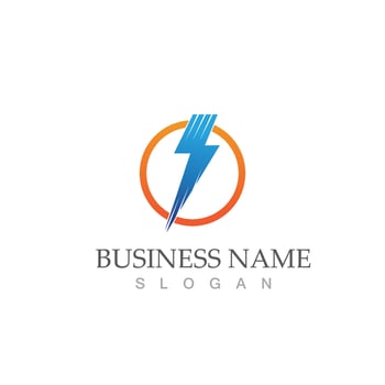 Power lightning logo icon thunder bolt symbol vector