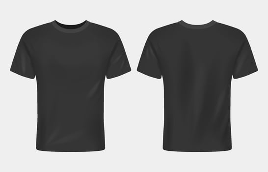 Realistic Crewneck Black TShirt Mockup vector