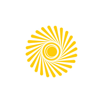 Sun icon logo design template vector