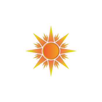 Sun icon logo design template vector