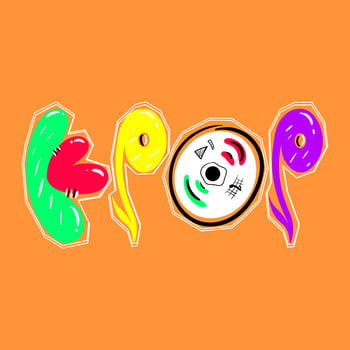 Unique and colorful kpop logo vector design