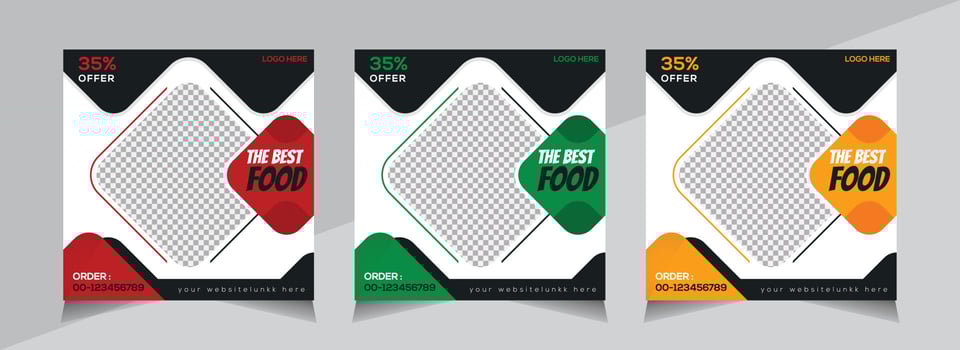 Modern Food Social Media banner Design, Business Social Media Post Template, Restaurant, Web Banner, Free Vector