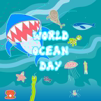 World ocean day vector design